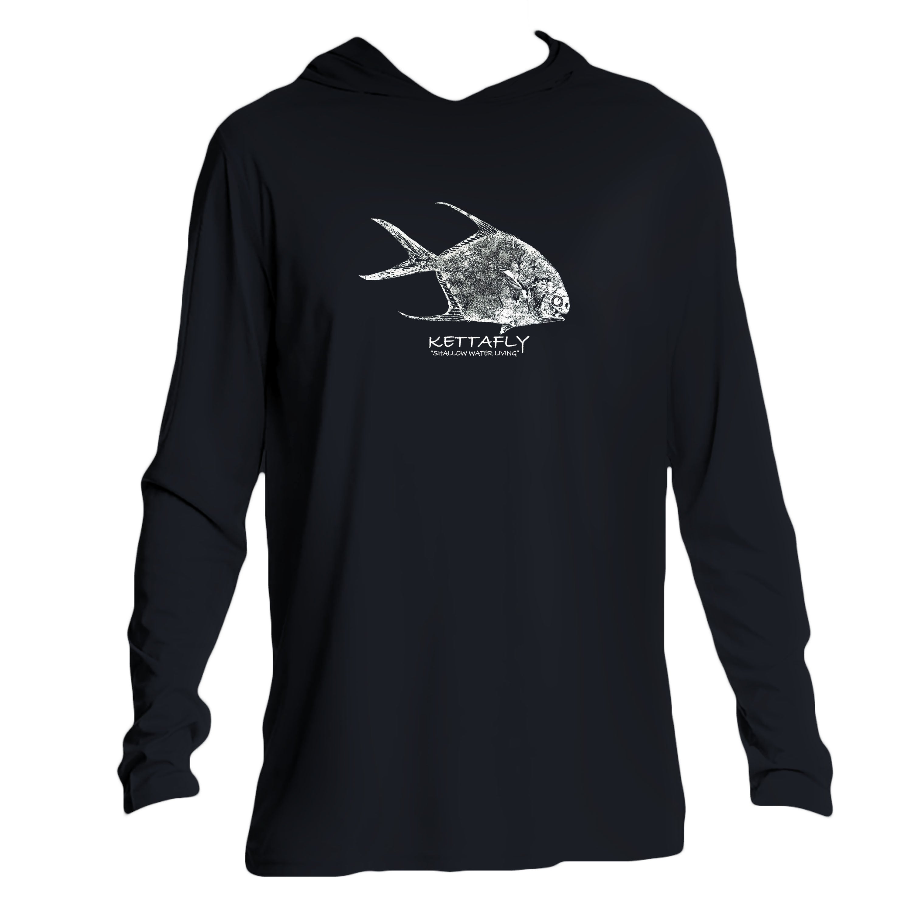 Gyotaku Blochii Design (front)  UPF50+ Hooded long sleeve Sun Shirt