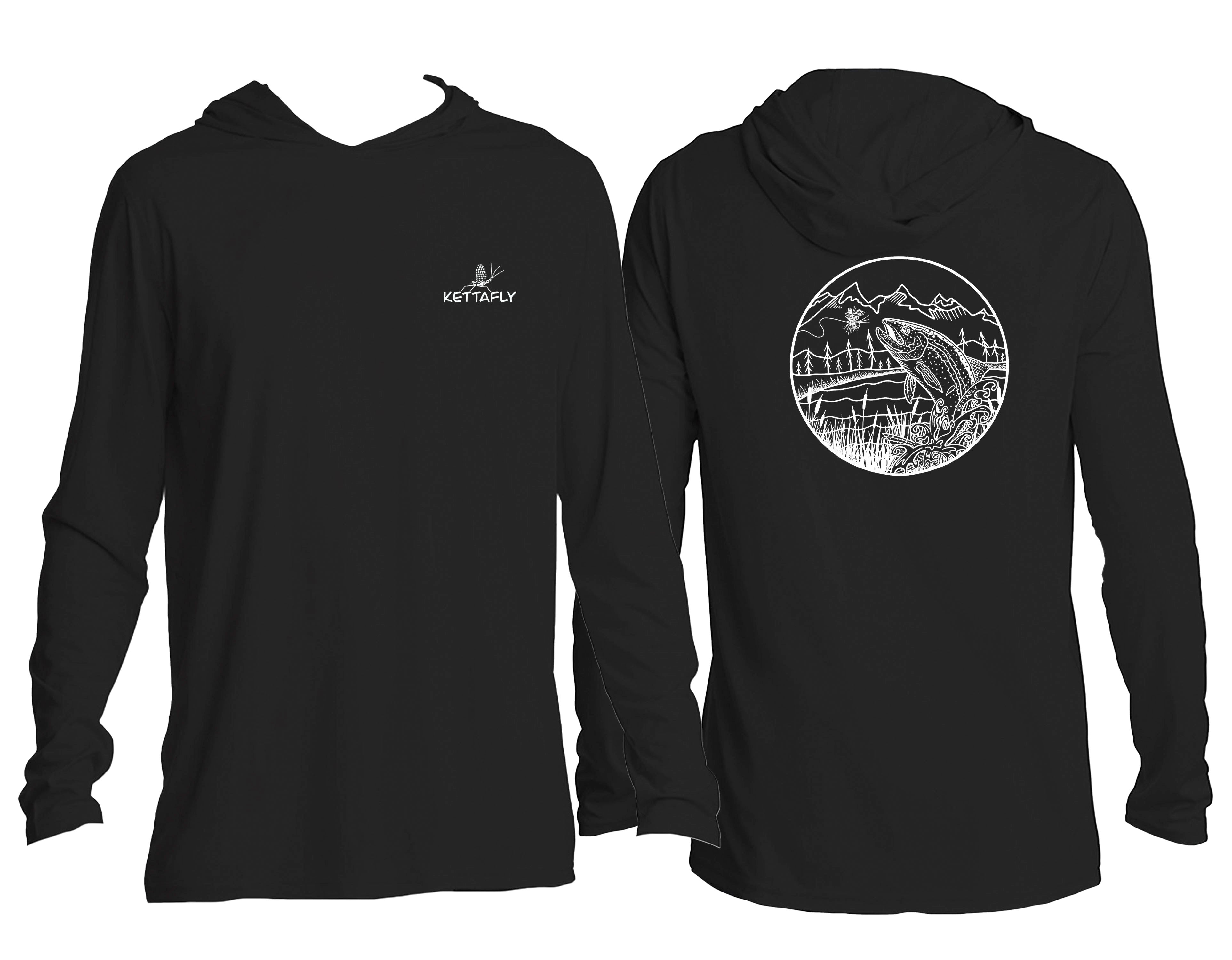 Jumping Rainbow Design (pocket & back) UPF50+ Hooded long sleeve Sun Shirt