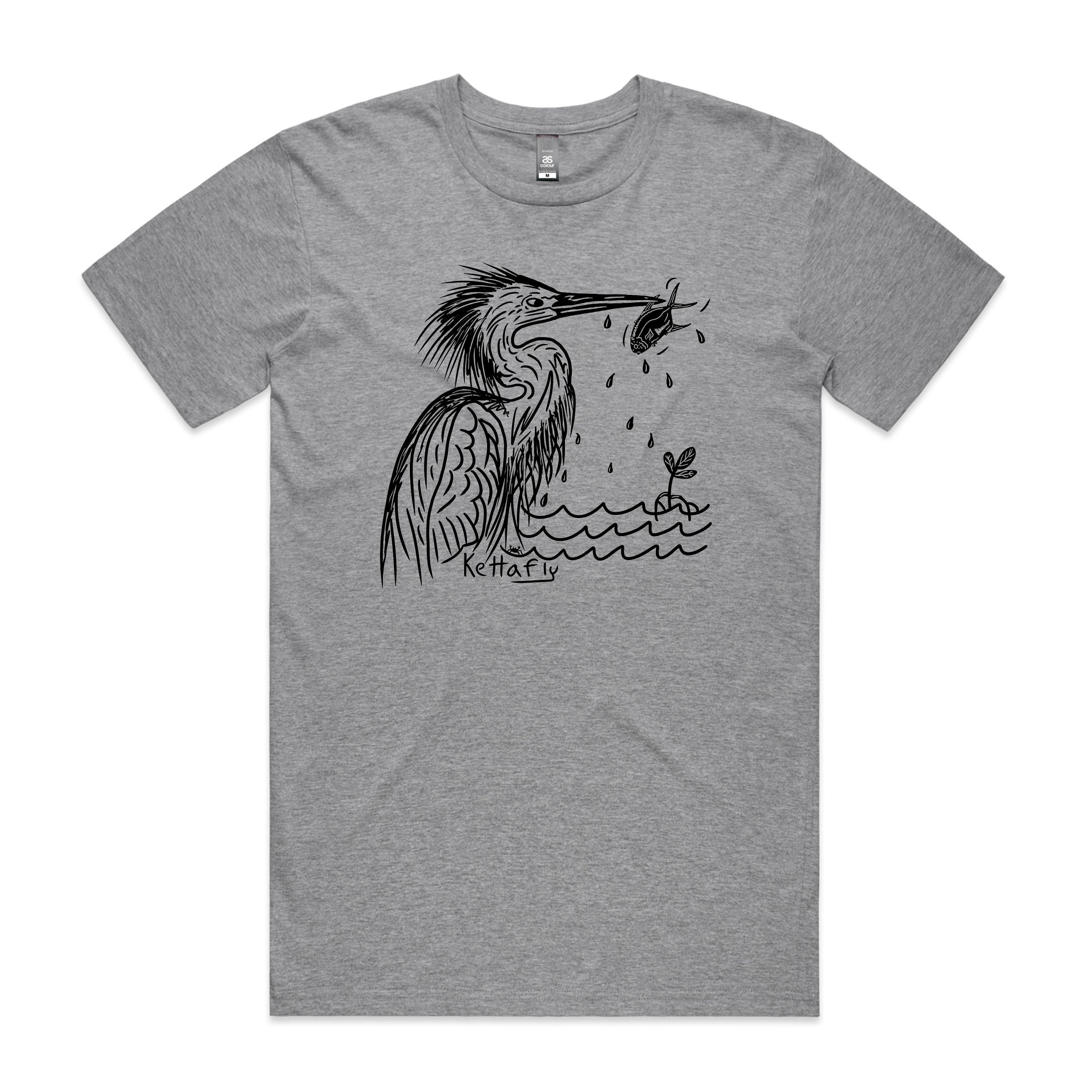 Egret Design (front) T-Shirt Short Sleeve