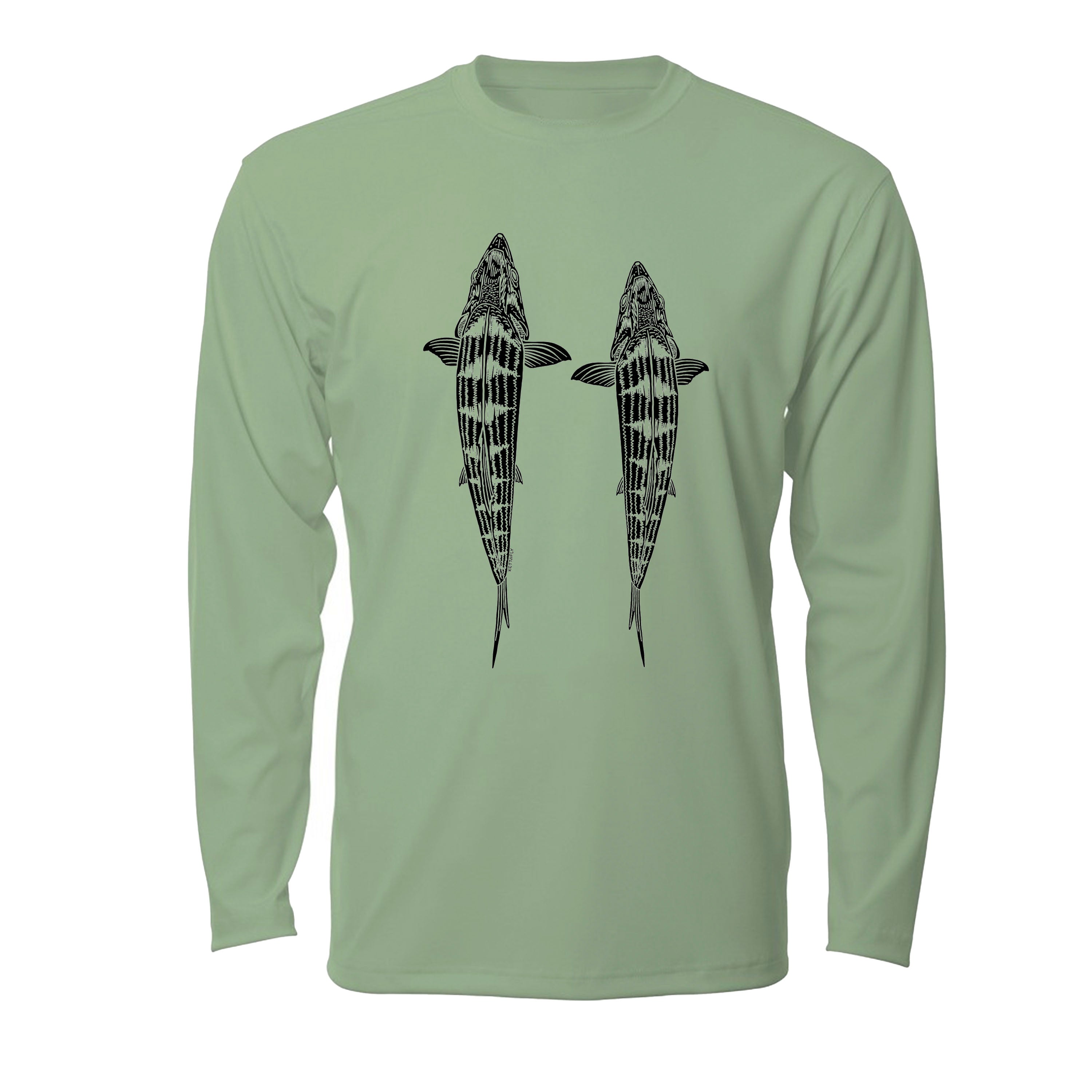Topside Bone Design (front) UPF50+ Long Sleeve Sun Shirt