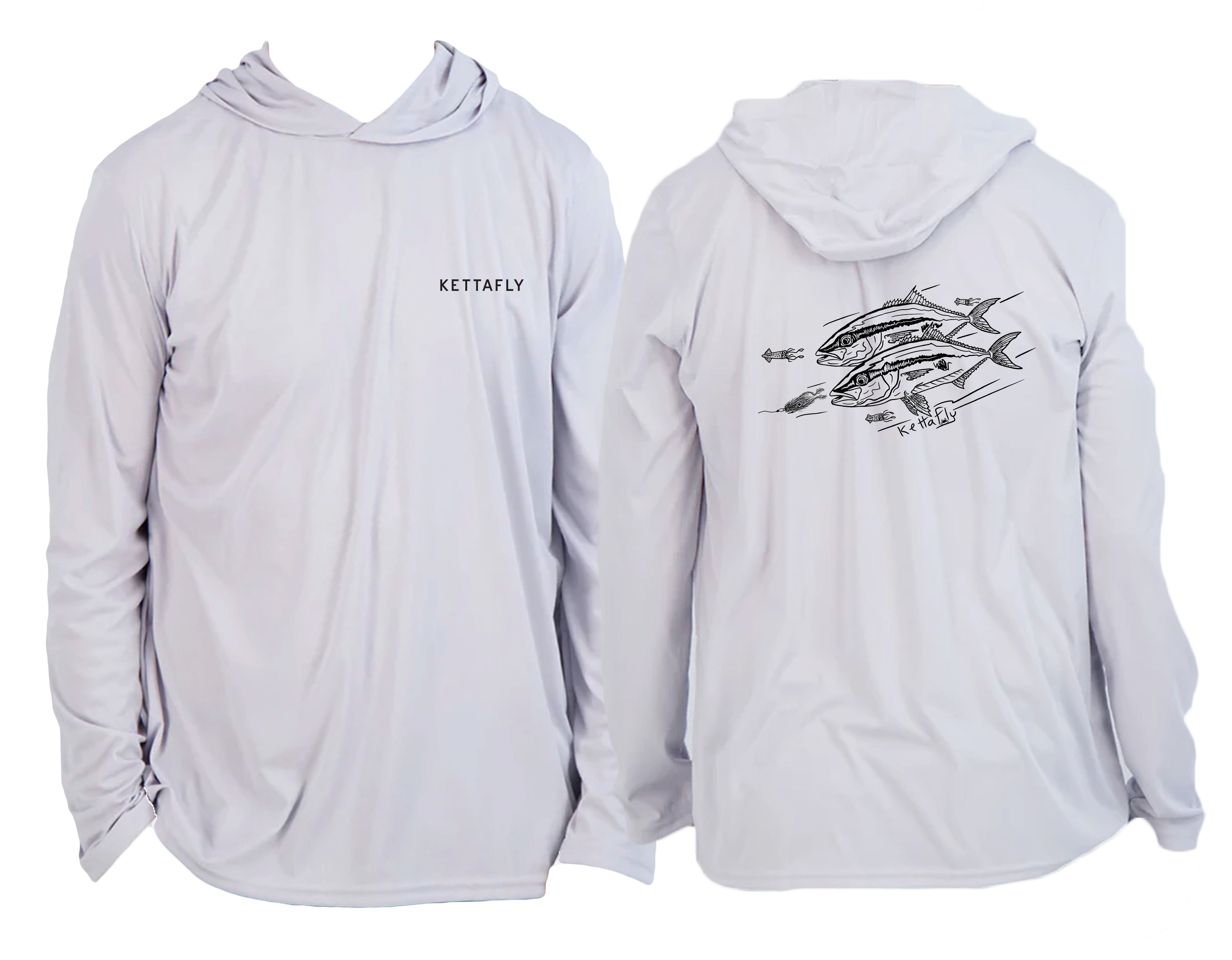 Kingfish Design (pocket & back) UPF50+ hooded long sleeve Sun