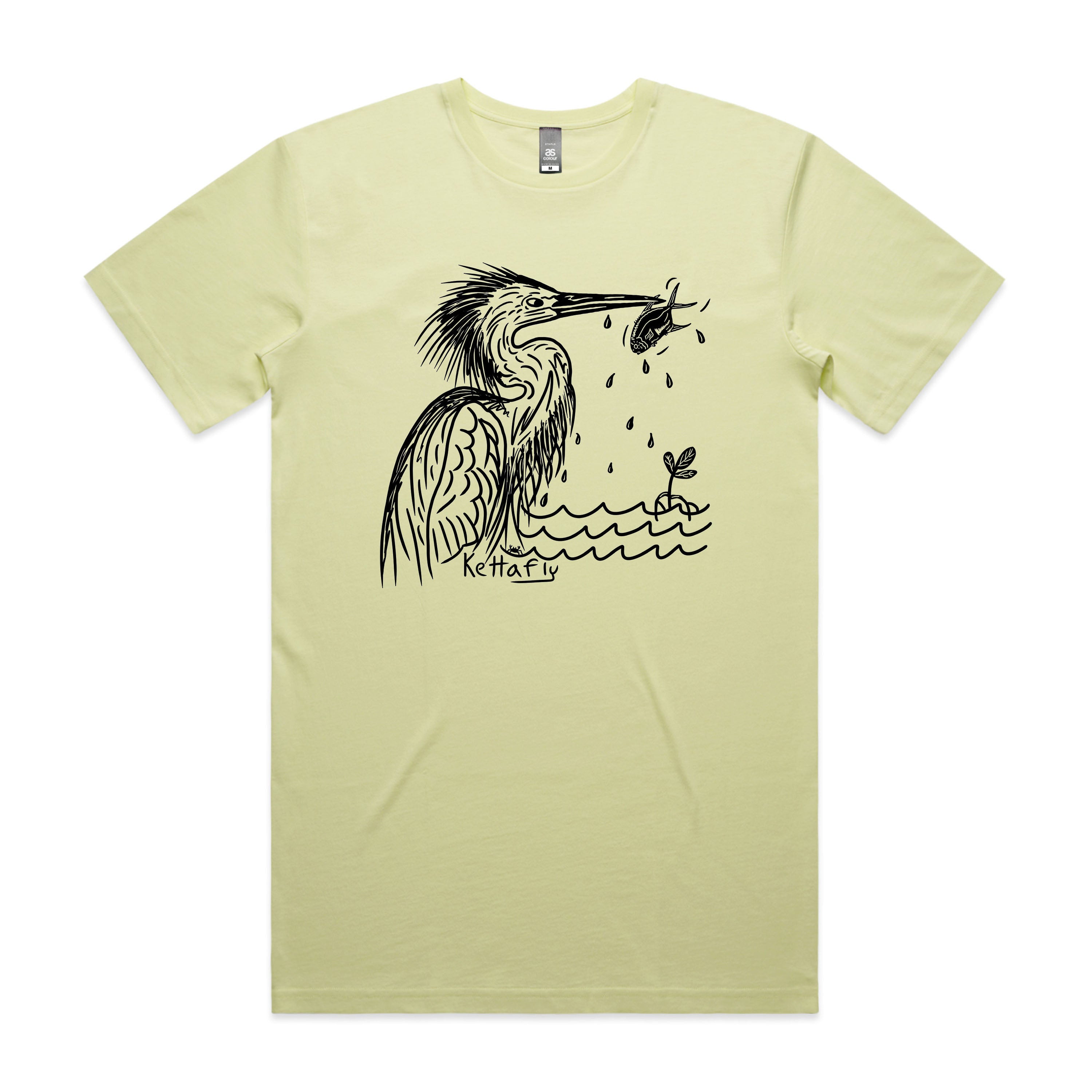 Egret Design (front) T-Shirt Short Sleeve