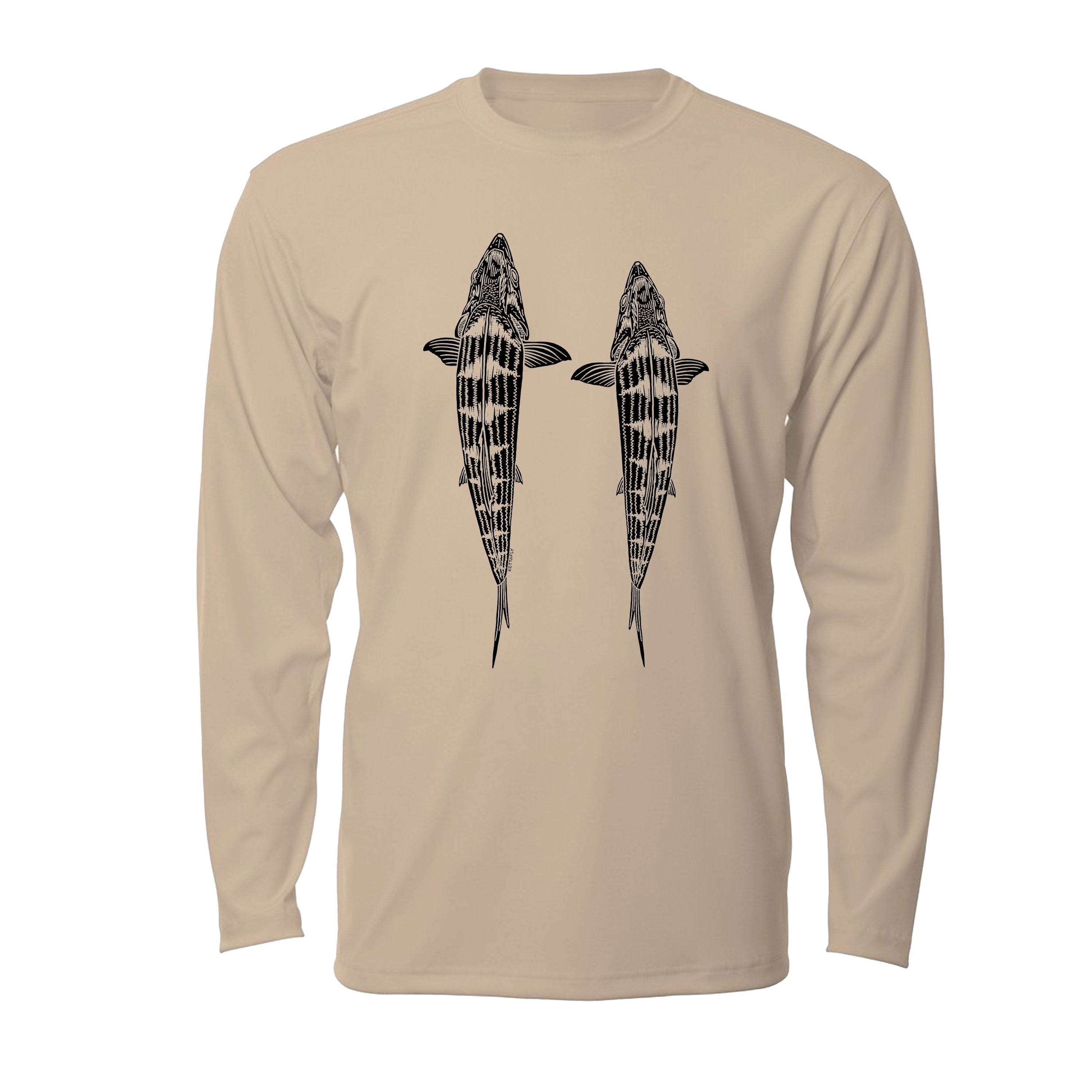Topside Bone Design (front) UPF50+ Long Sleeve Sun Shirt
