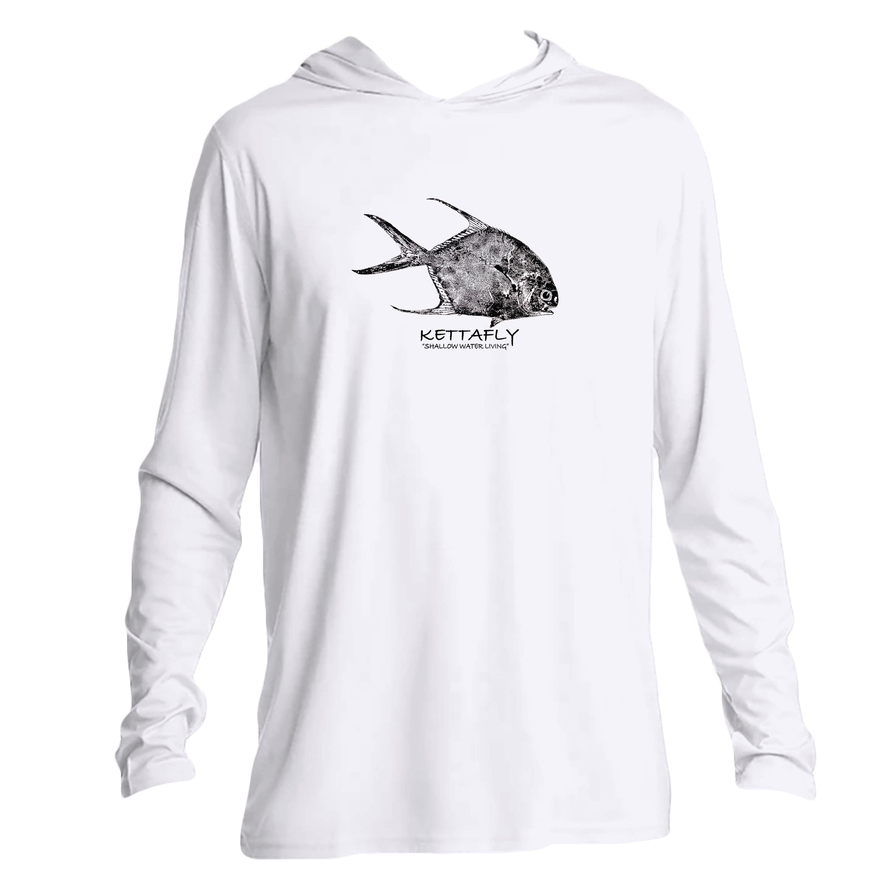 Gyotaku Blochii Design (front)  UPF50+ Hooded long sleeve Sun Shirt