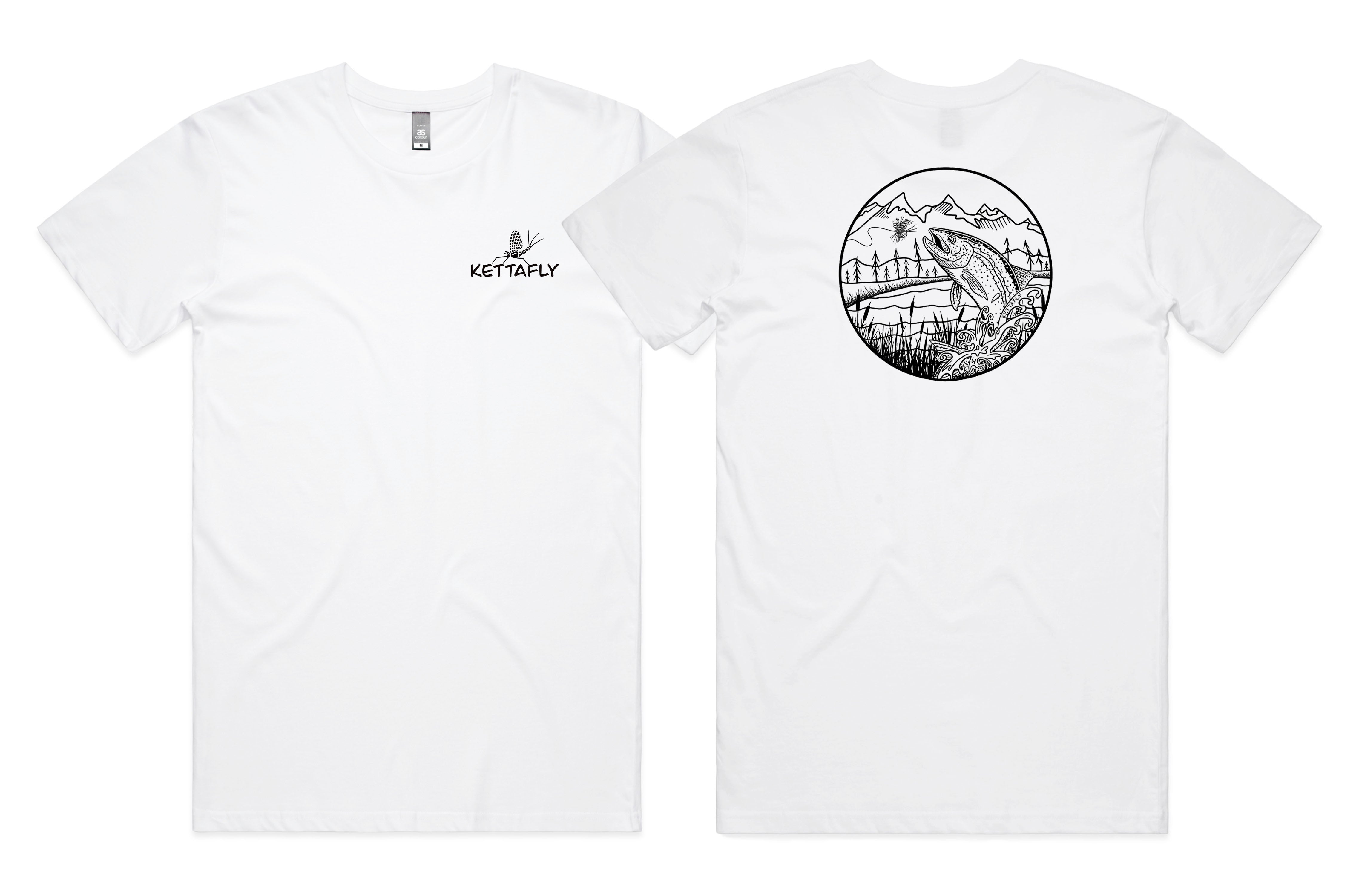 Jumping Rainbow Design (pocket & back) T-Shirt Short Sleeve