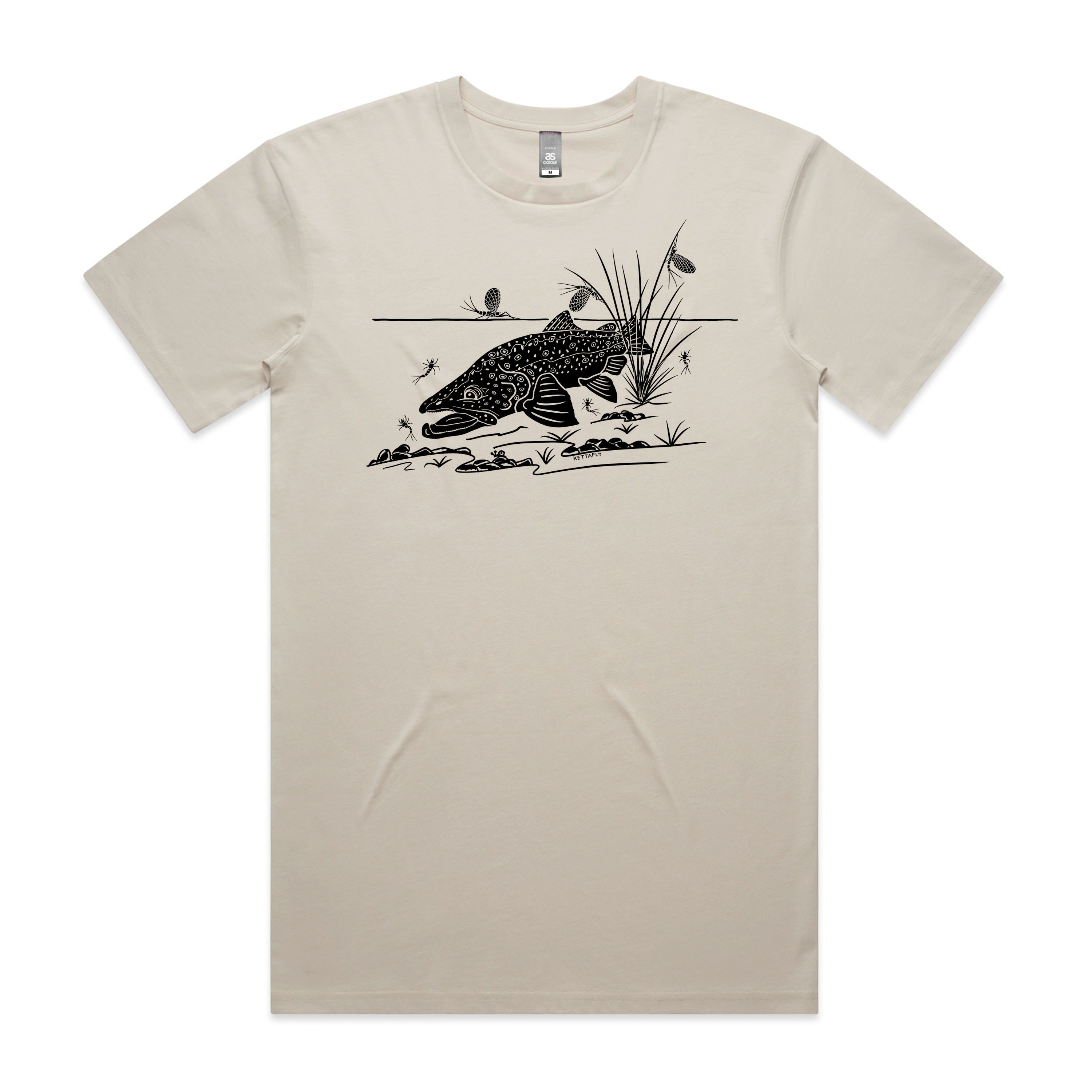 Brown Trout & Duns Design (front) T-Shirt Short Sleeve – Kettafly