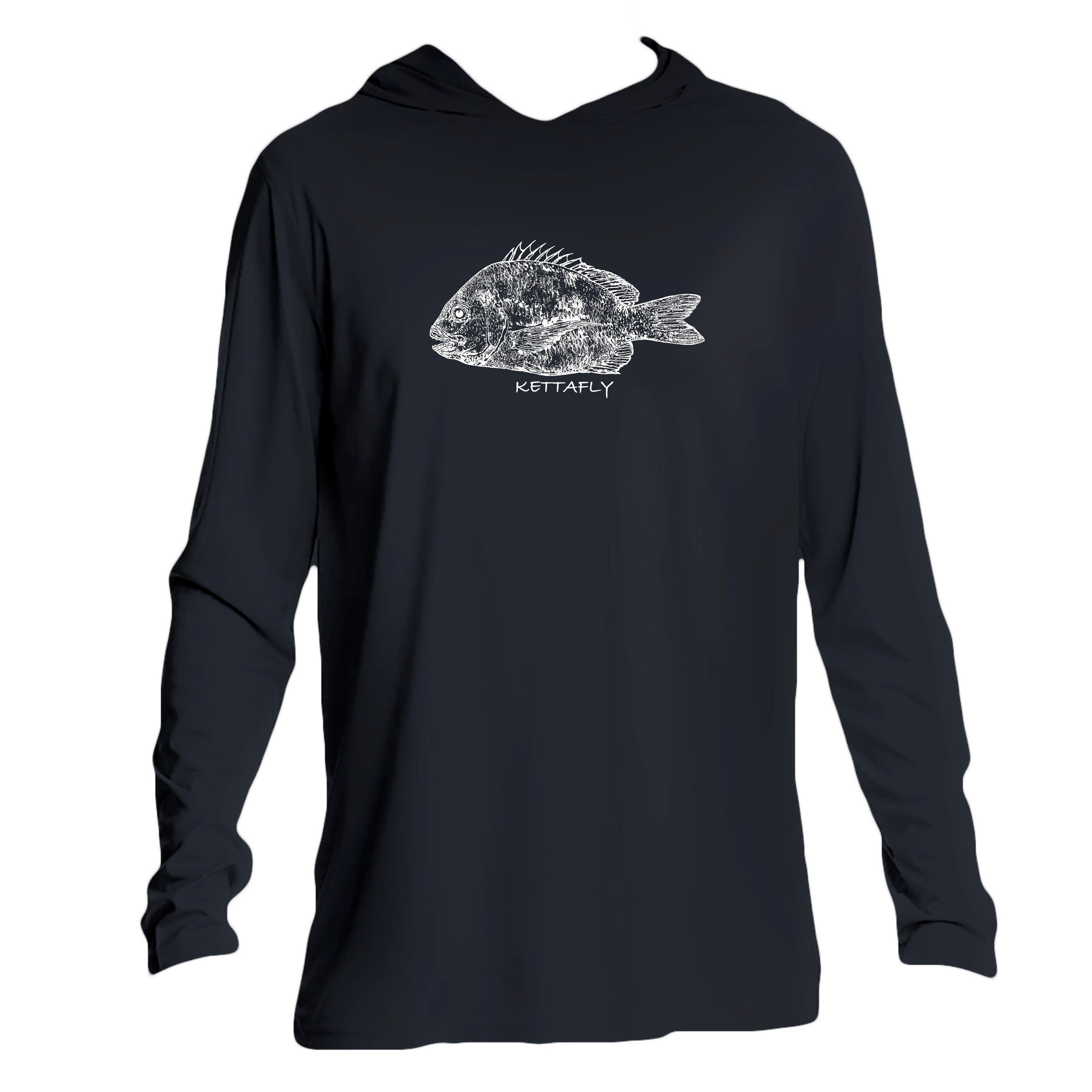 Gyotaku Bream Design (front)  UPF50+ Hooded long sleeve Sun Shirt