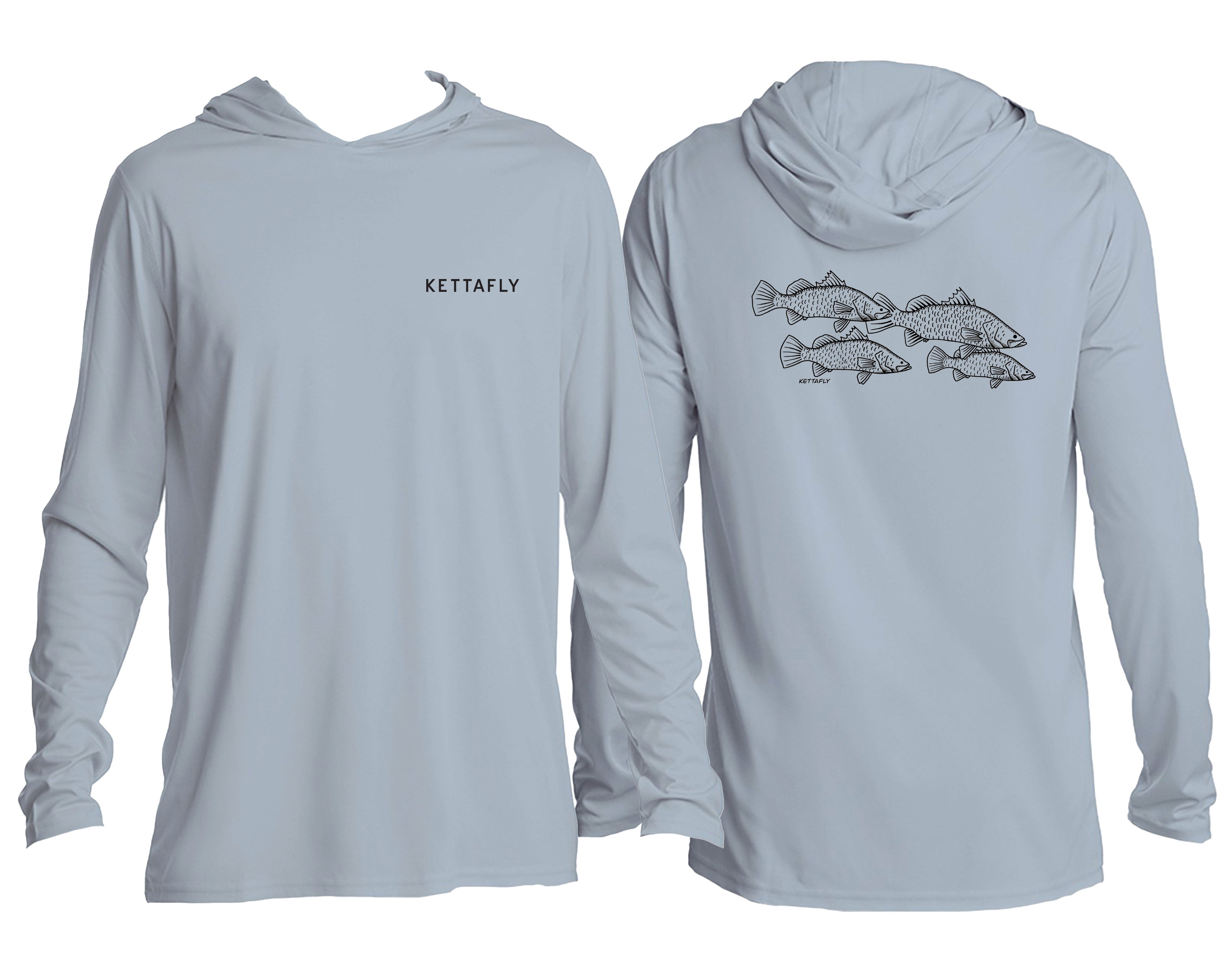 Barra School Design (pocket & back) UPF50+ Hooded long sleeve Sun Shirt