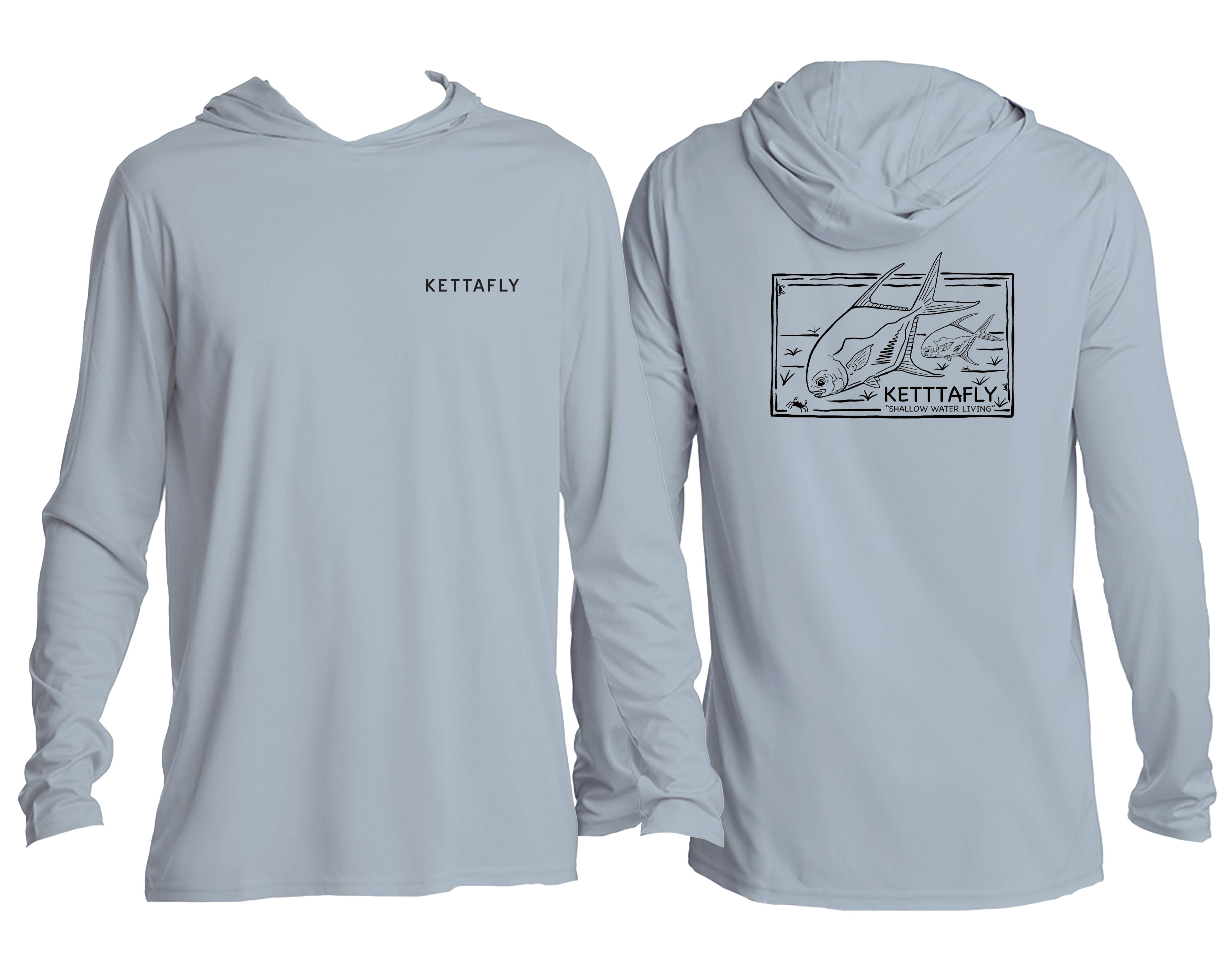 Permit Stamp Design (pocket & back) UPF50+ Hooded long sleeve Sun Shirt