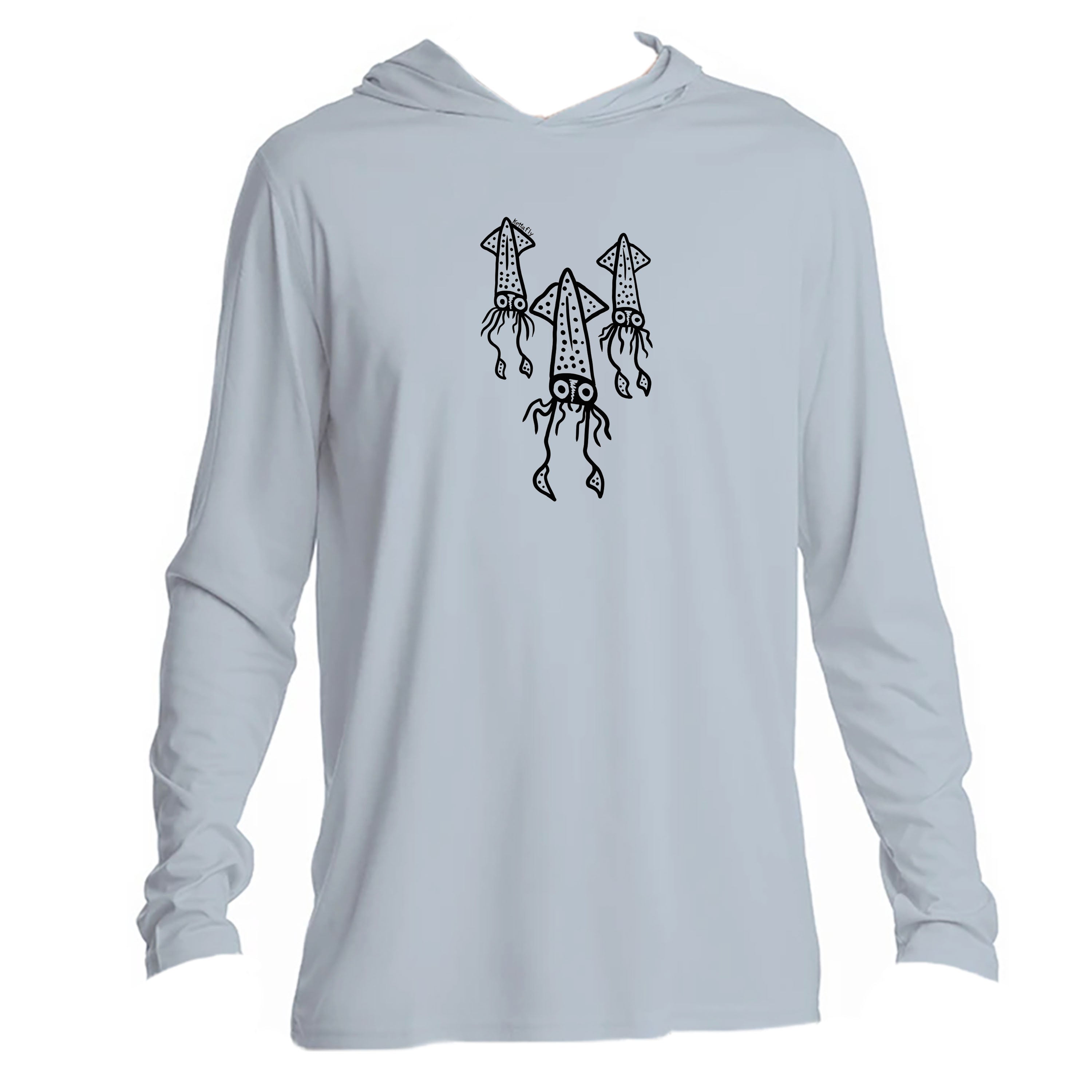 Squid Trio Design (front)  UPF50+ Hooded long sleeve Sun Shirt