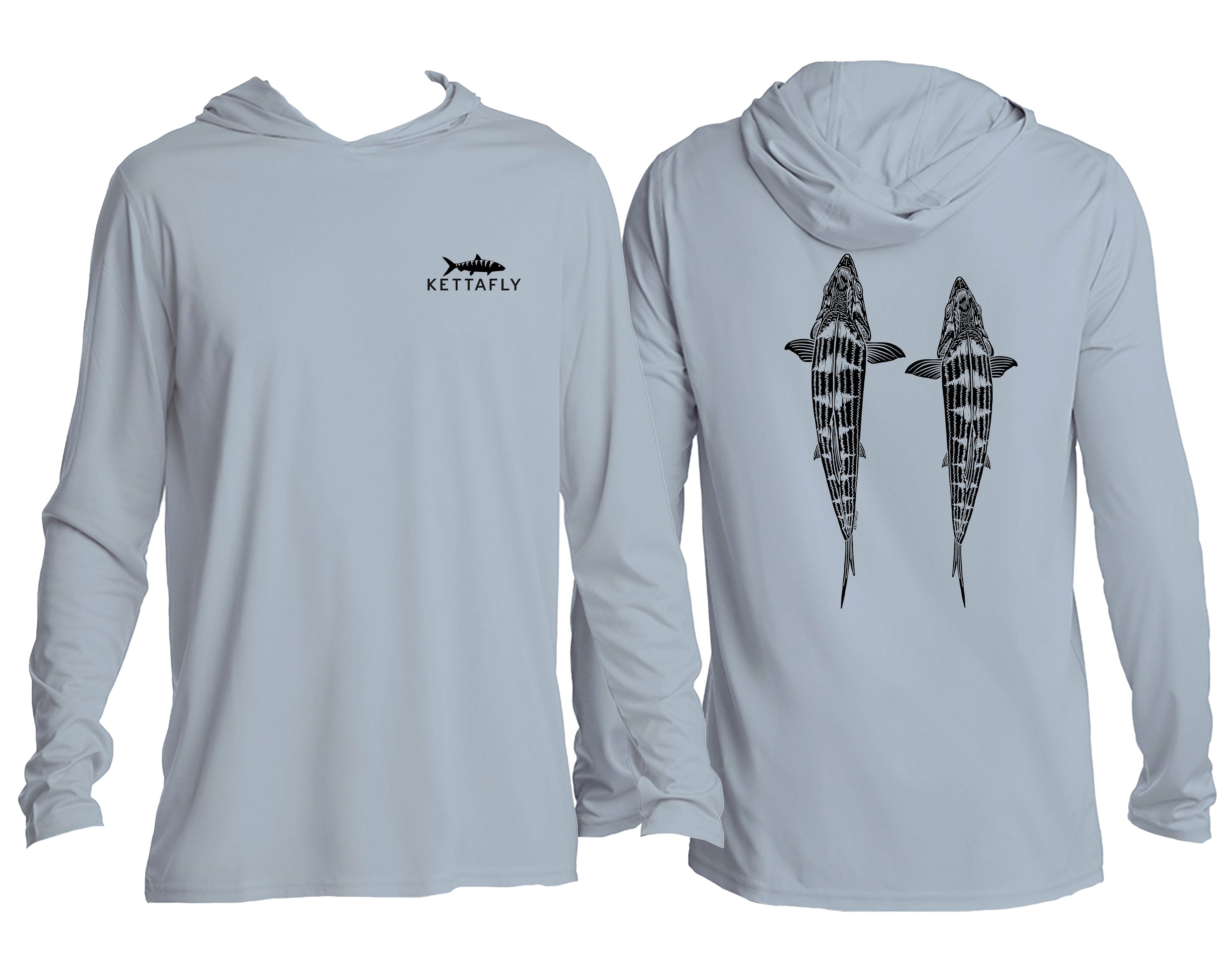 Topside Bone Design (pocket & back) UPF50+ Hooded long sleeve Sun Shirt