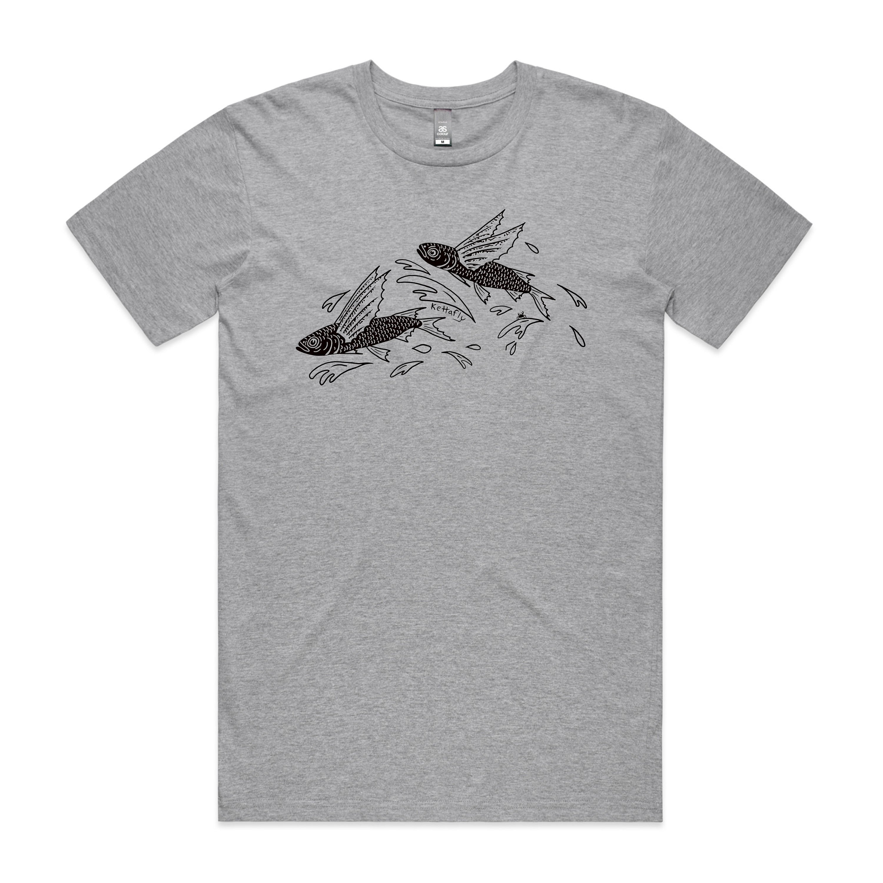 Flying Fish Design (front) T-Shirt Short Sleeve