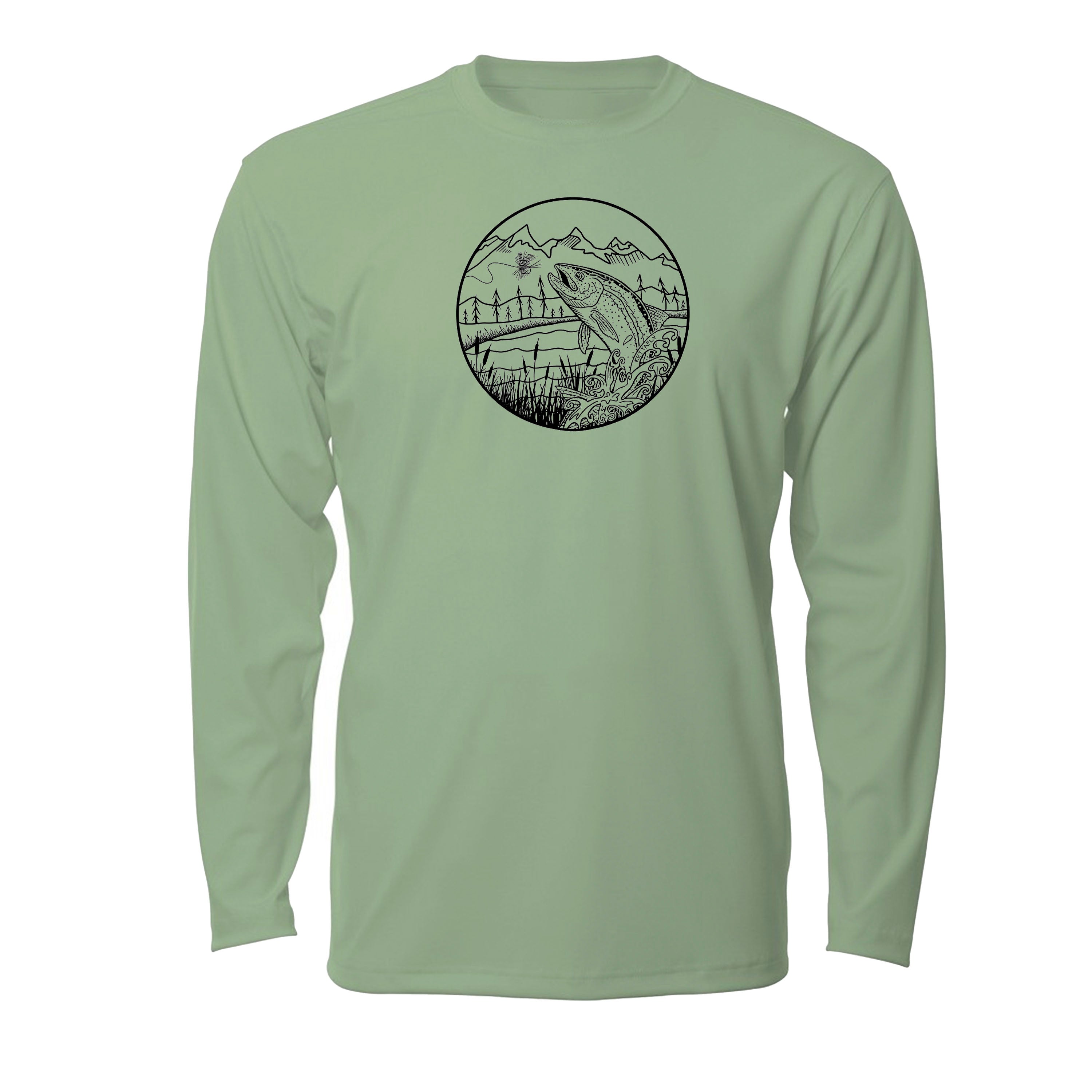 Jumping Rainbow Design (front) UPF50+ Long Sleeve Sun Shirt
