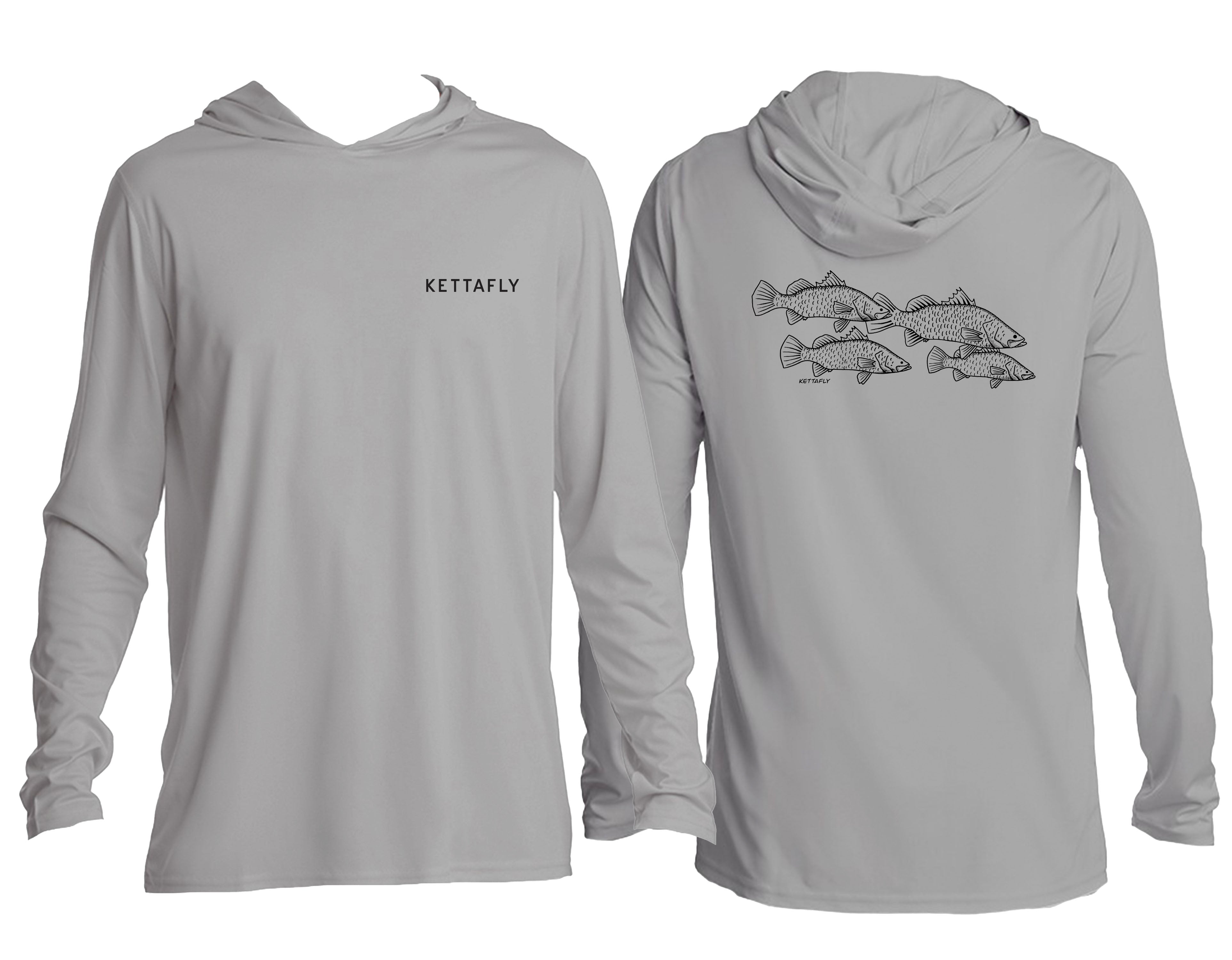 Barra School Design (pocket & back) UPF50+ Hooded long sleeve Sun Shirt