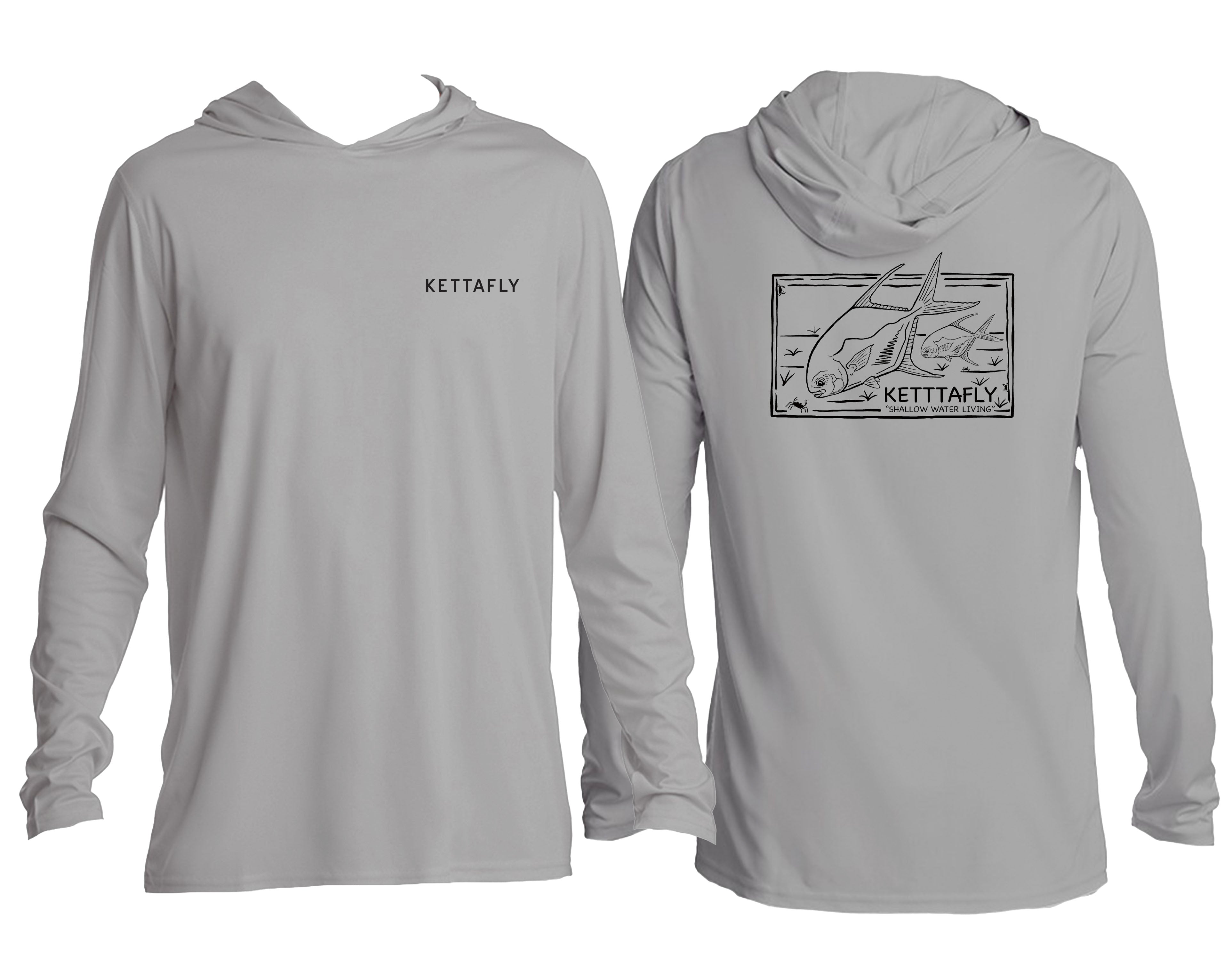 Permit Stamp Design (pocket & back) UPF50+ Hooded long sleeve Sun Shirt