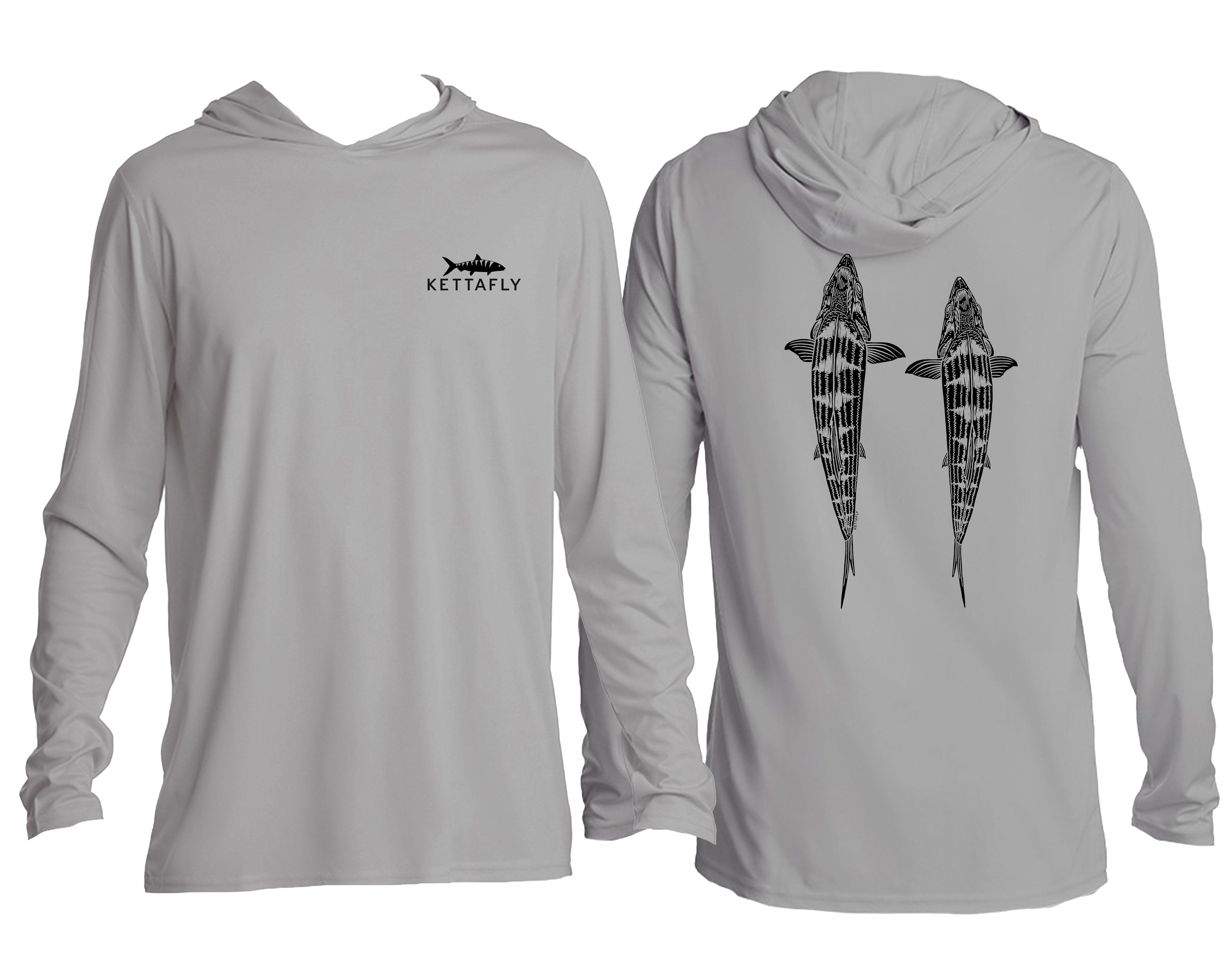 Topside Bone Design (pocket & back) UPF50+ Hooded long sleeve Sun Shirt
