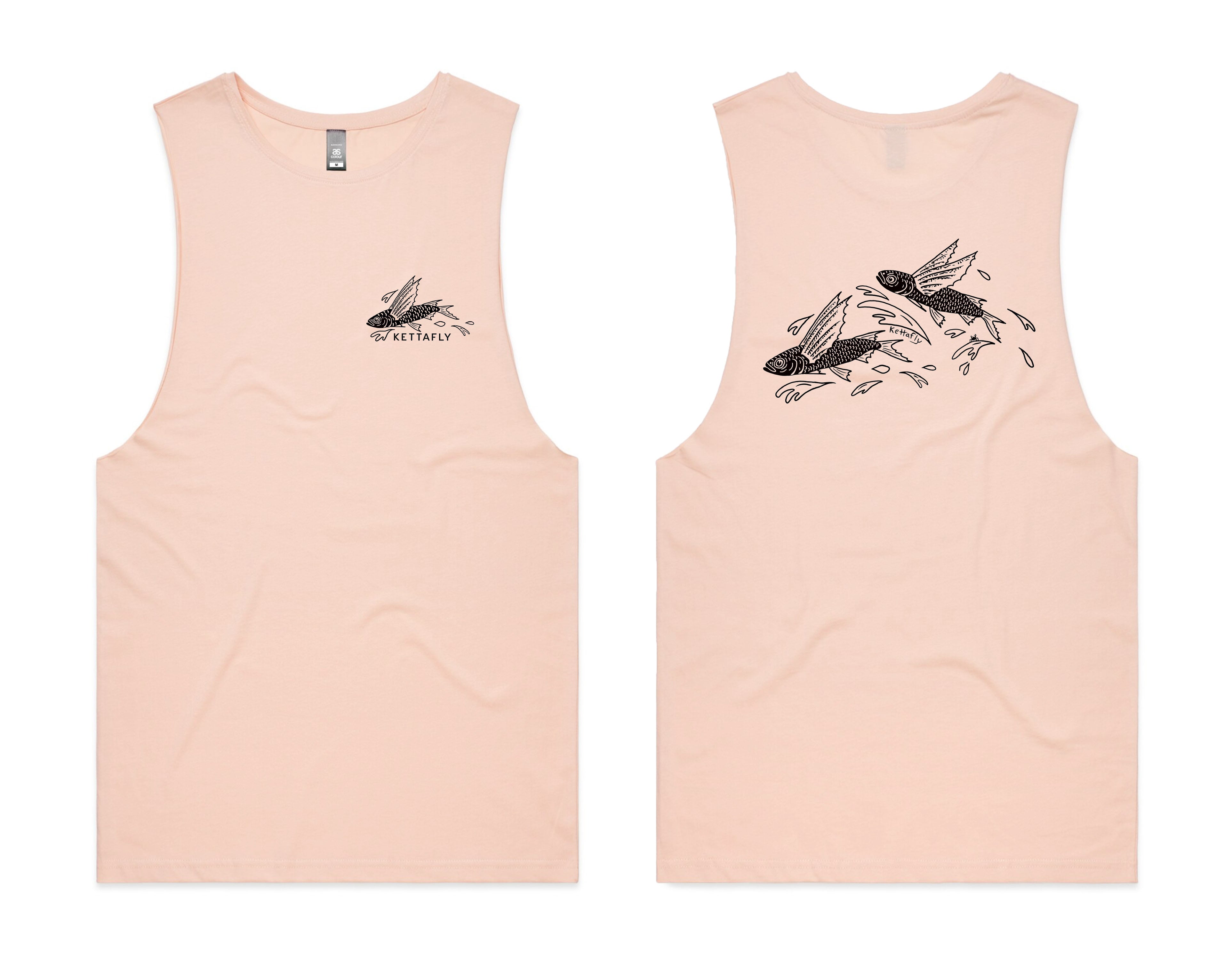 Flying Fish Design (pocket & back) Tank Top