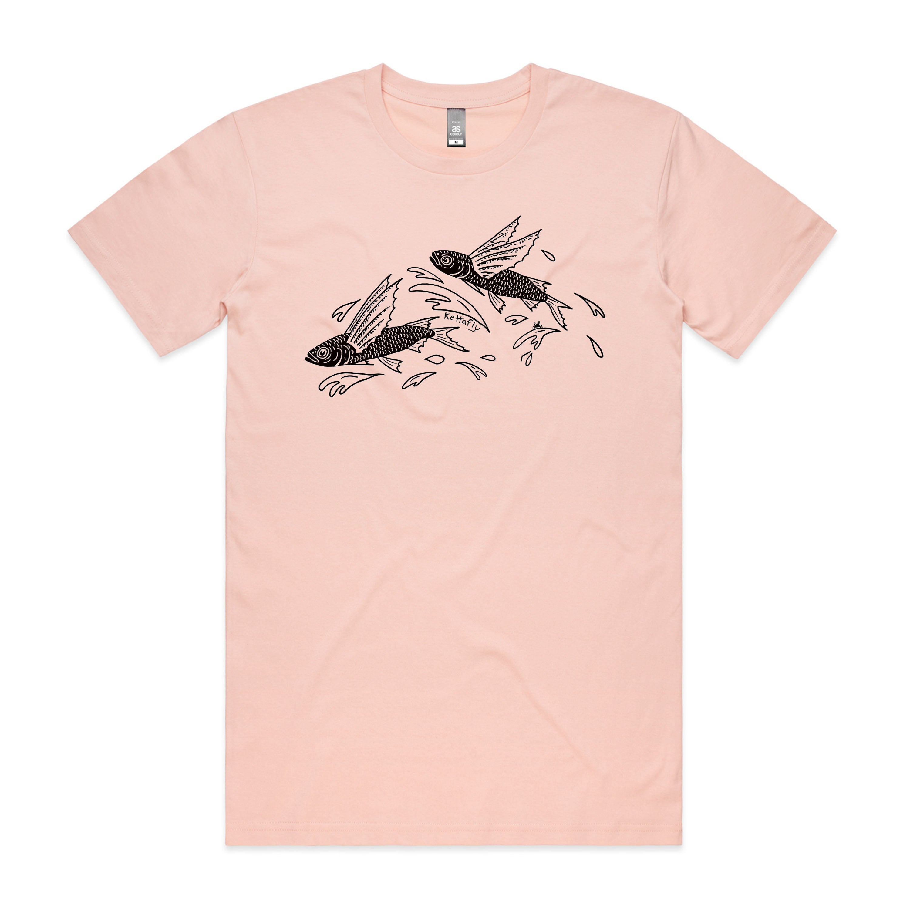 Flying Fish Design (front) T-Shirt Short Sleeve