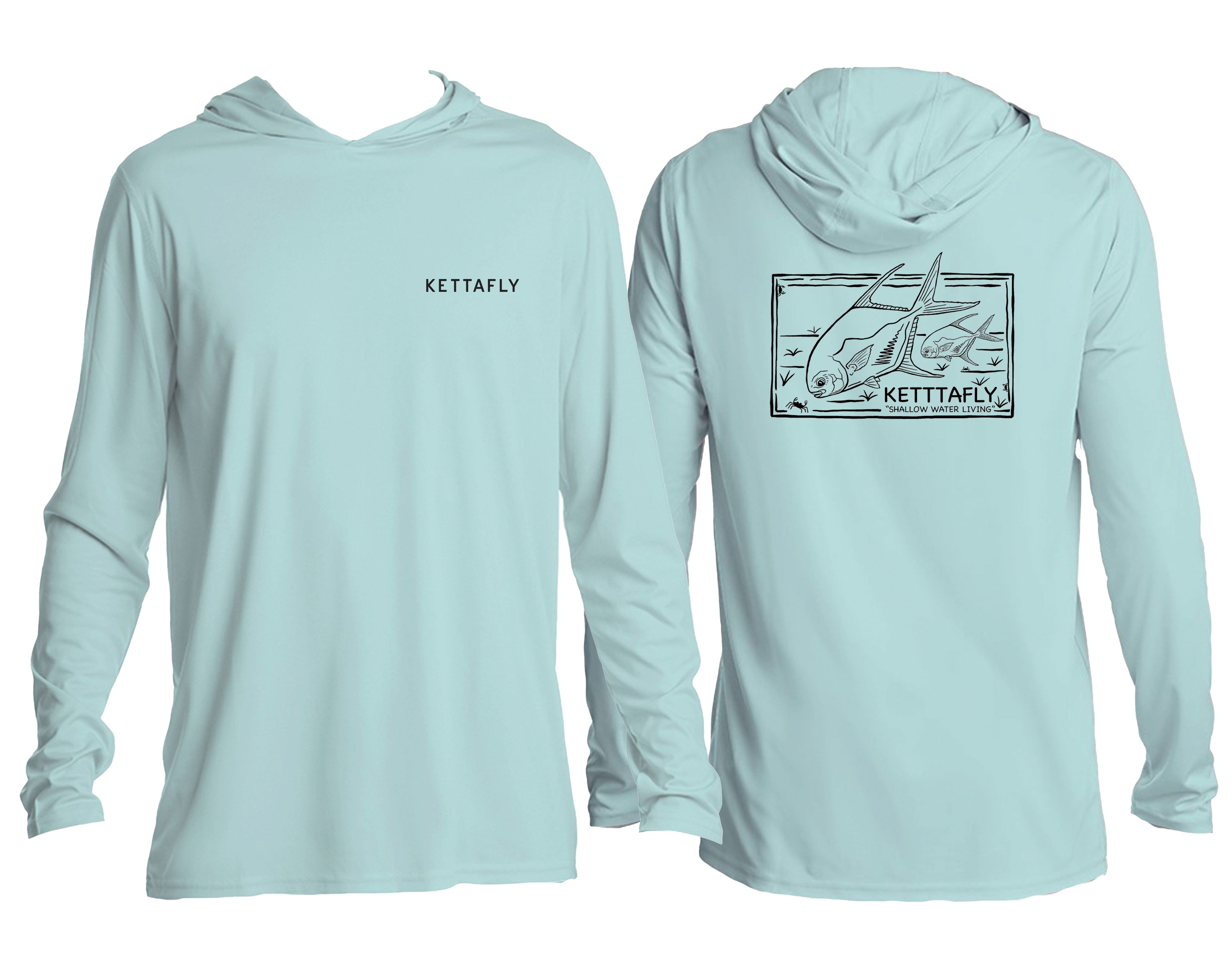 Permit Stamp Design (pocket & back) UPF50+ Hooded long sleeve Sun Shirt