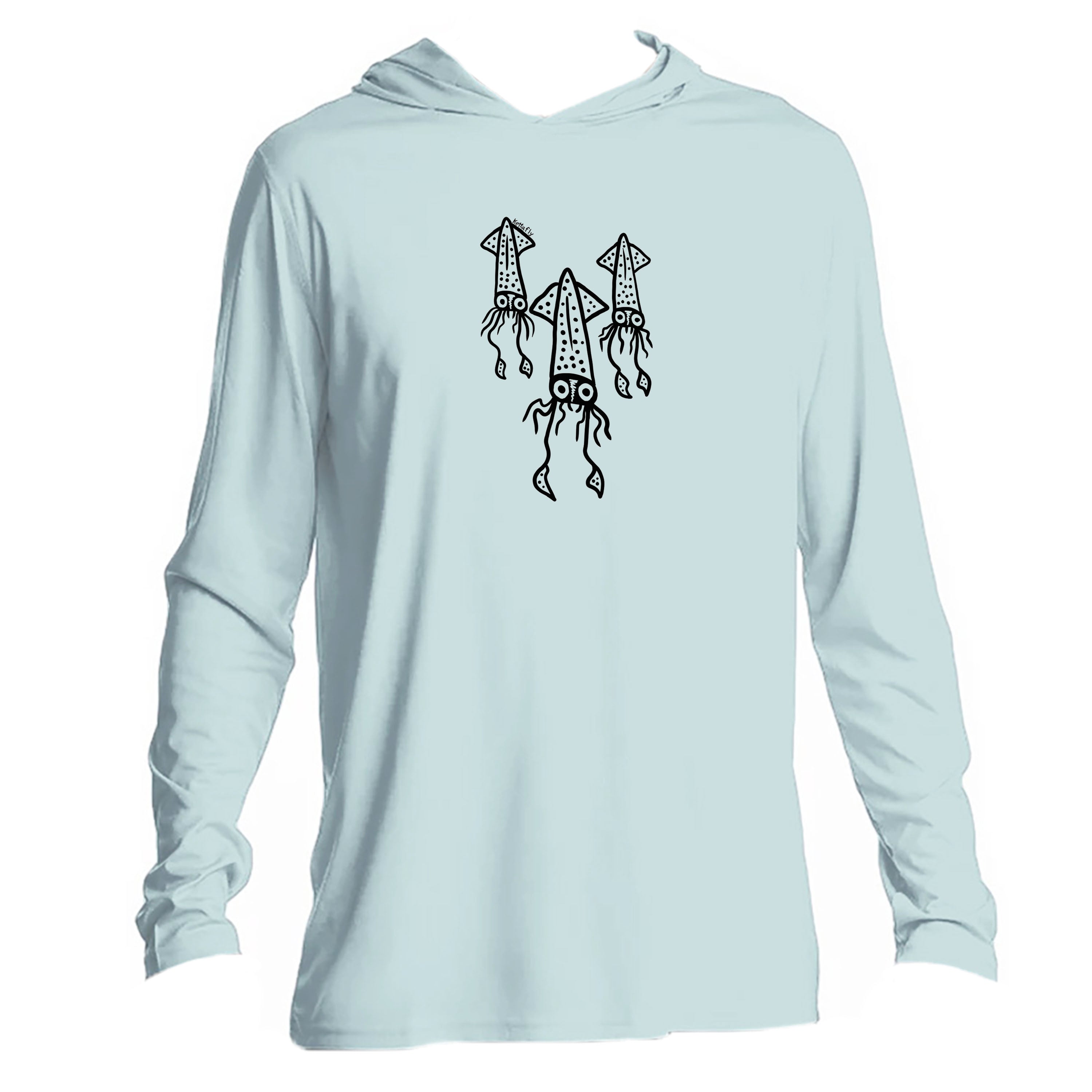 Squid Trio Design (front)  UPF50+ Hooded long sleeve Sun Shirt