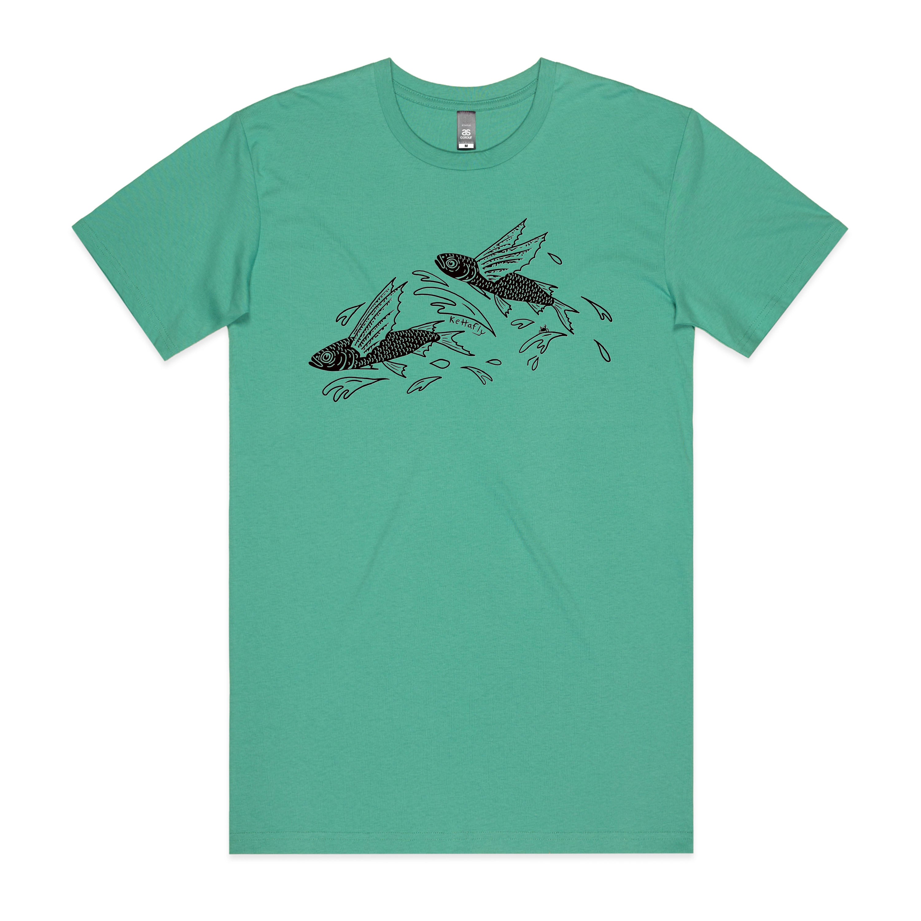 Flying Fish Design (front) T-Shirt Short Sleeve