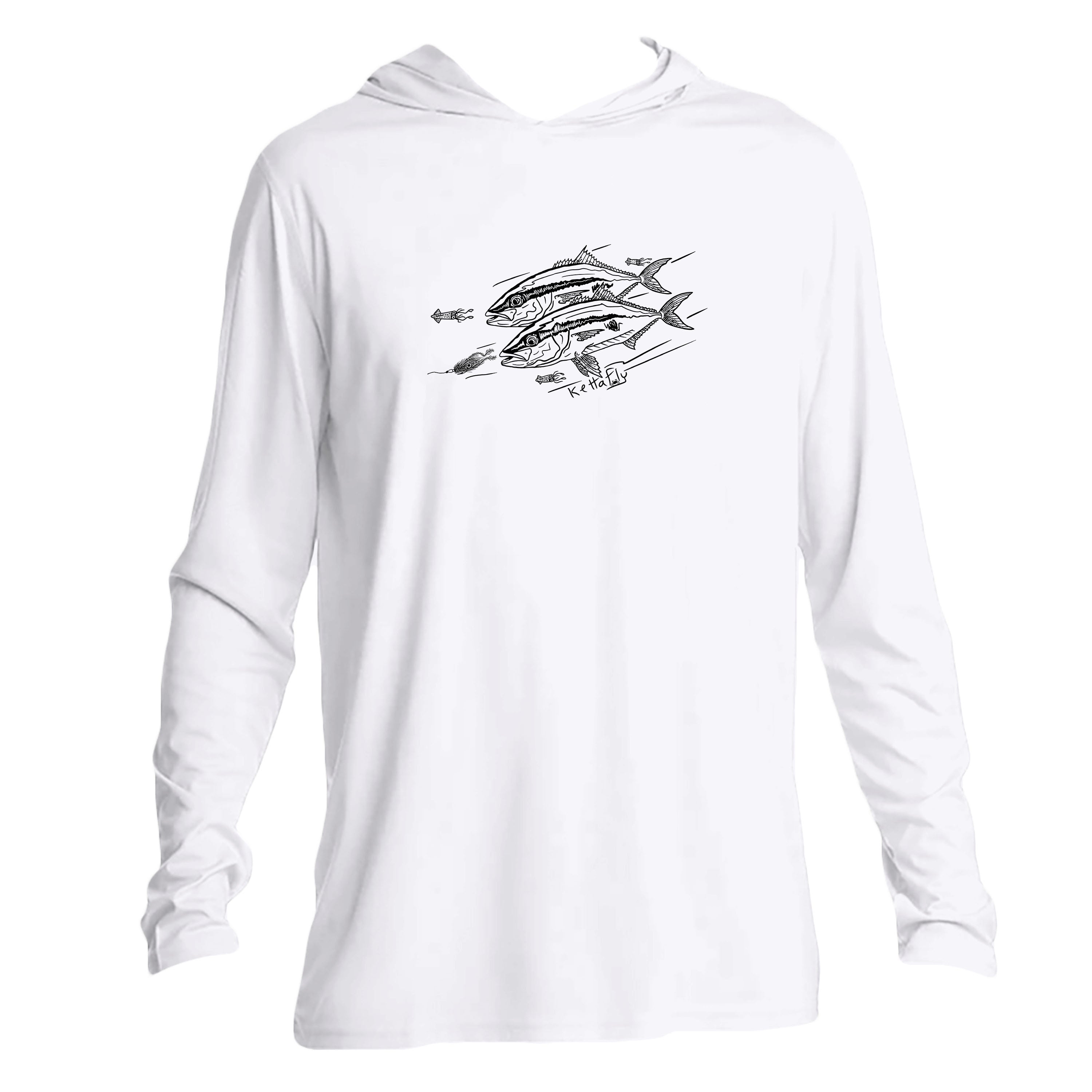 Kingfish Design (front)  UPF50+ Hooded long sleeve Sun Shirt