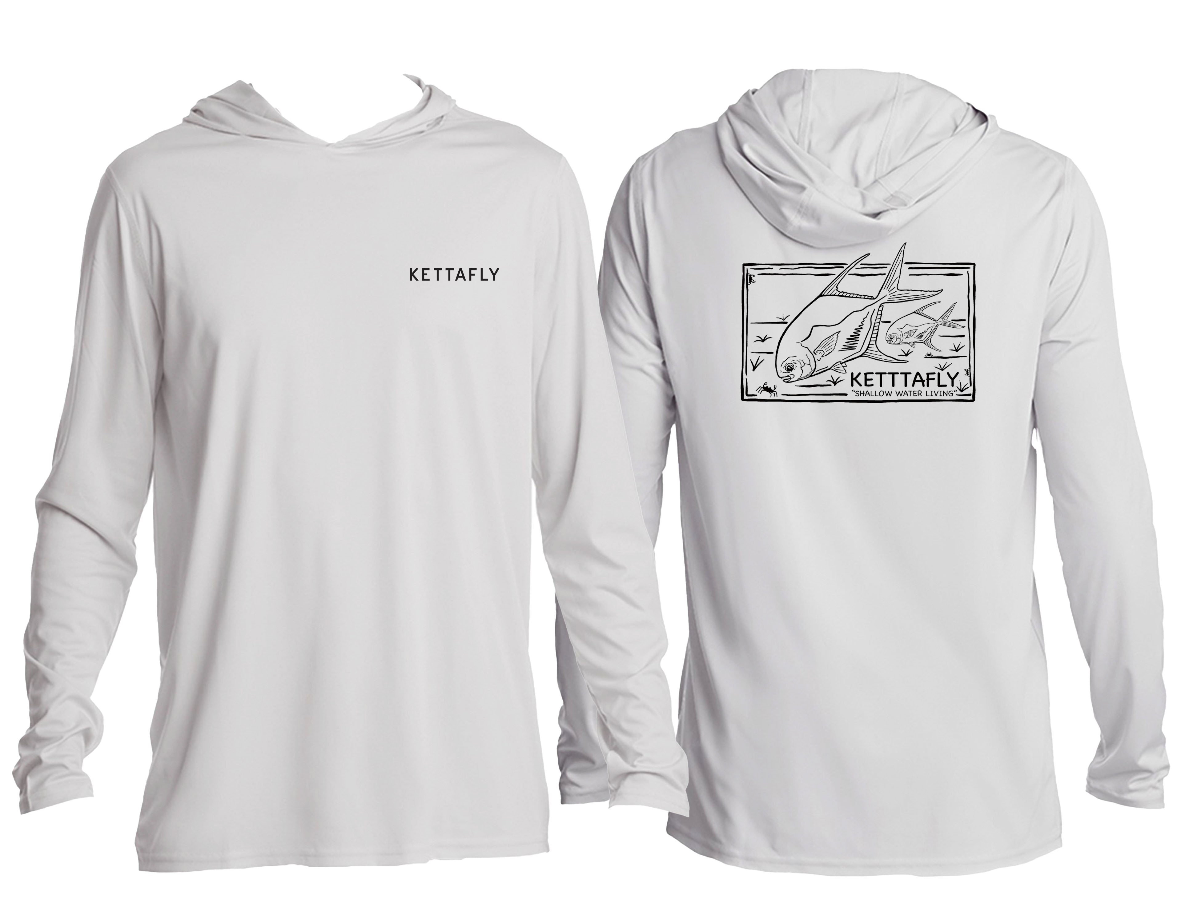Permit Stamp Design (pocket & back) UPF50+ Hooded long sleeve Sun Shirt