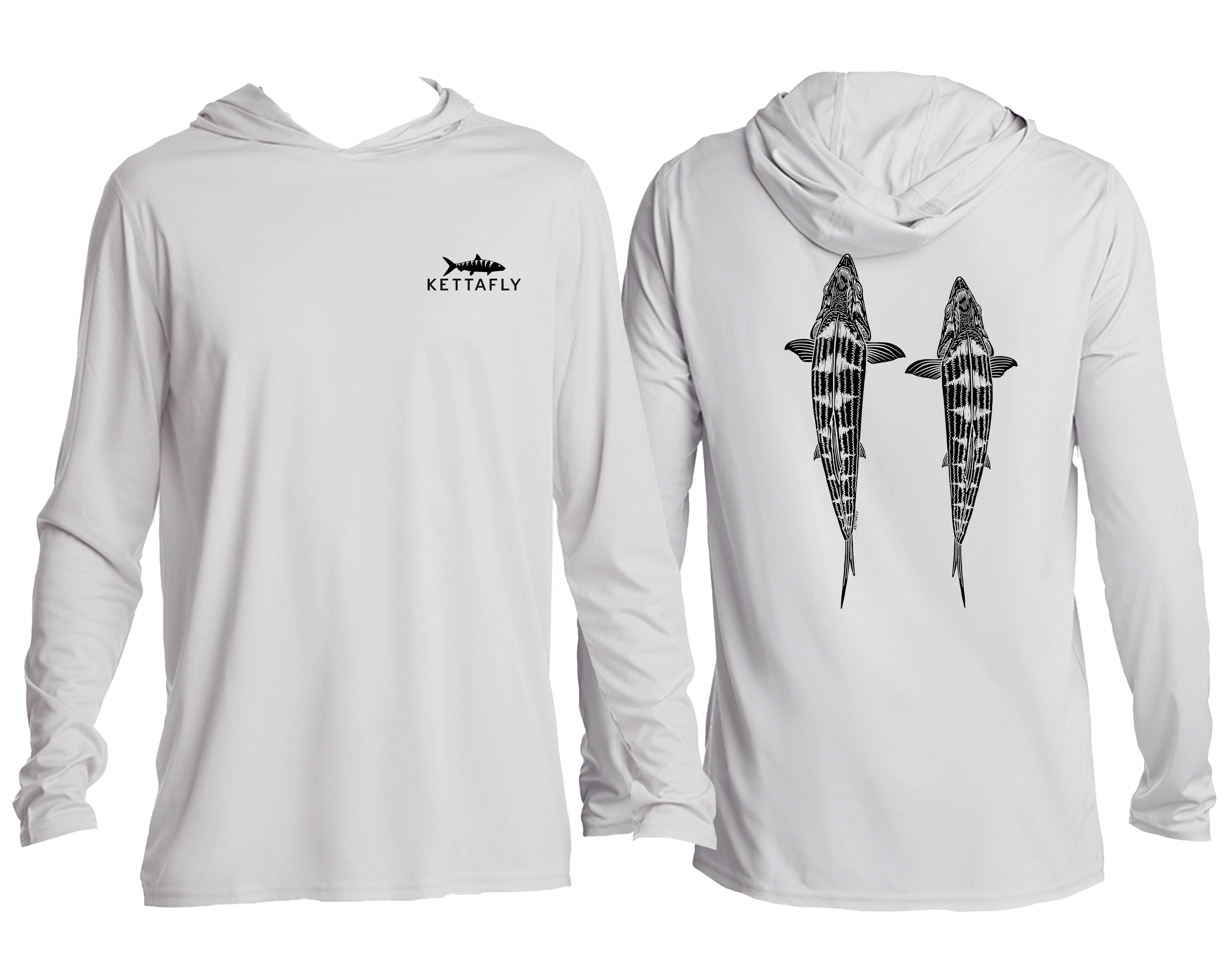 Topside Bone Design (pocket & back) UPF50+ Hooded long sleeve Sun Shirt