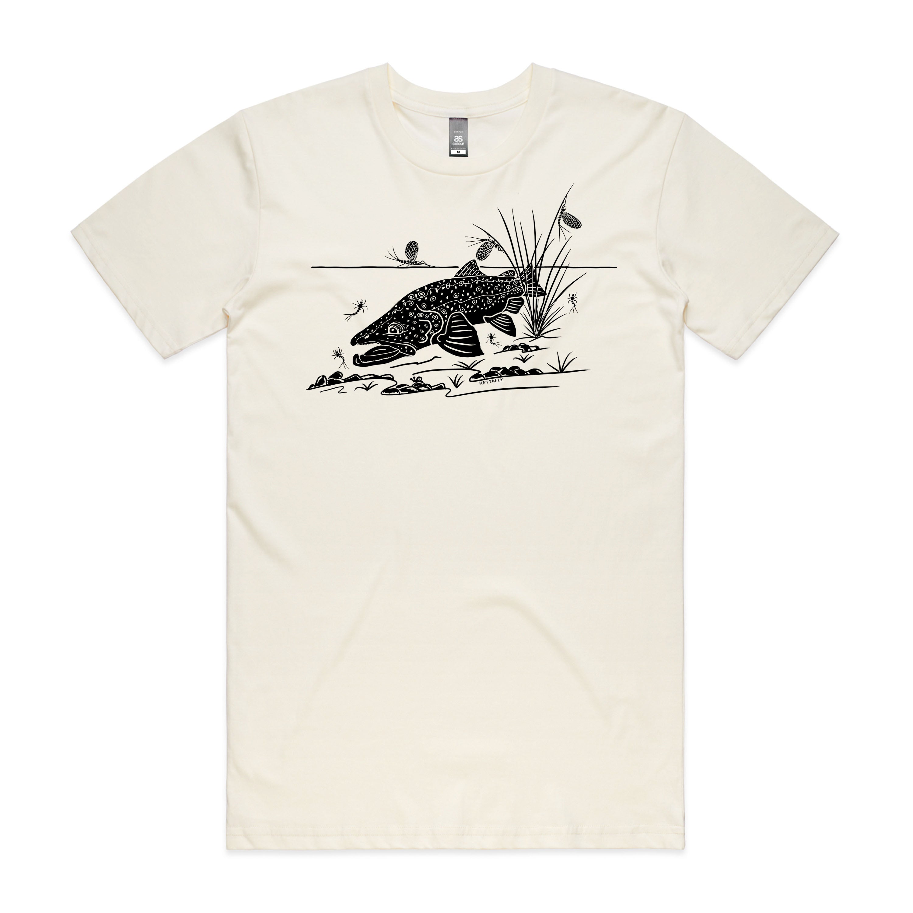 Brown Trout & Duns Design (front) T-Shirt Short Sleeve